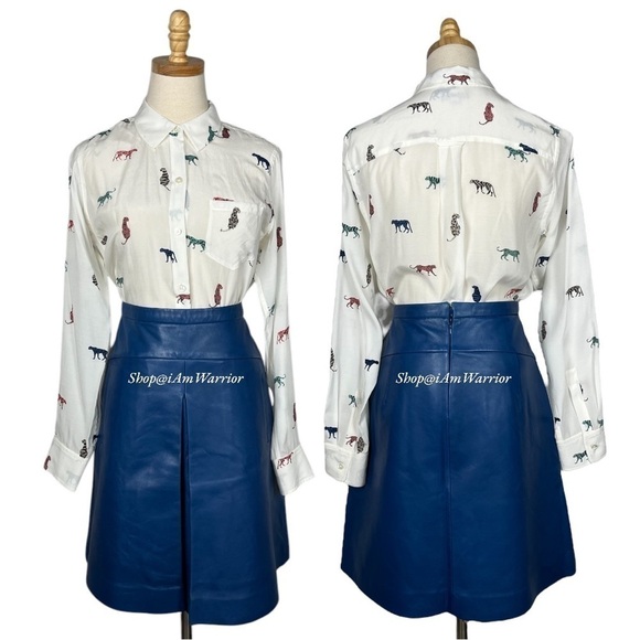 Rails colorful cat print long sleeve collared viscose top *shop@iamwarrior - Picture 7 of 15